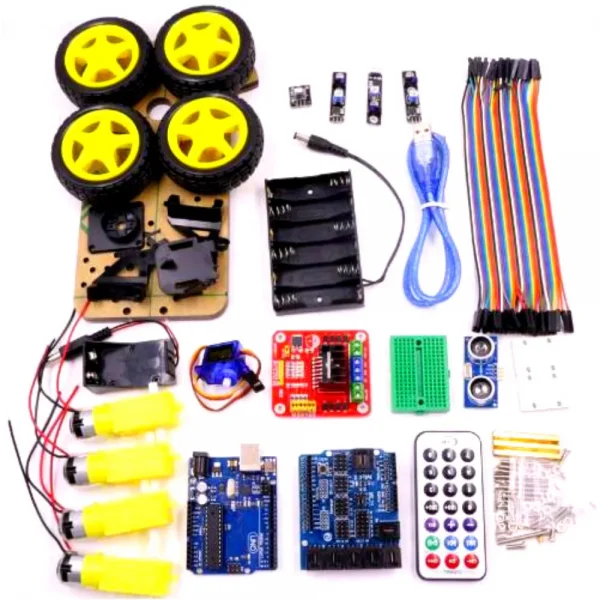 4WD-Robot-Car-Chassis-Kits-with-ARDUINO-UNO-R3-Motor-Motor-Driver-SensorsBreadboard-expansion-board-wires-and-screw-set-2